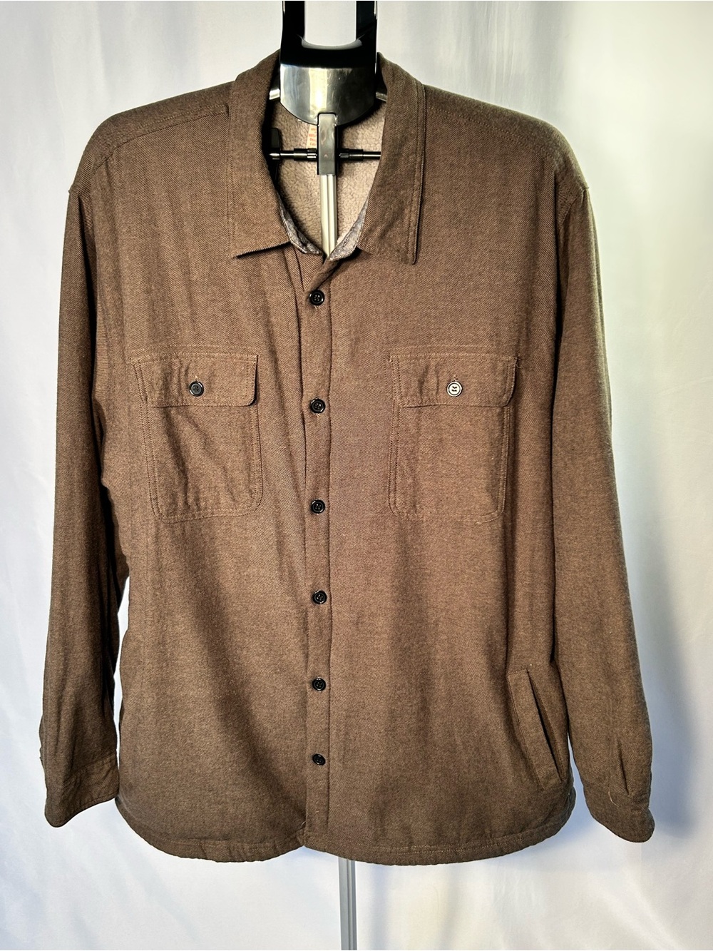 Carbon 2 Cobalt Men's Brown Fleece Lined Shirt Jacket Shacket - Size 2XL